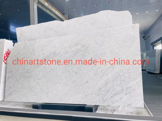 Volakas/Calacatta/Ariston/Carrara タイル、階段、その他の石製品用の自然な白い大理石のスラブ